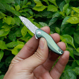 Mini Damascus Pocket Knife Titanium Handle Folding Knife Multi-function Pocket Knife
