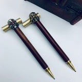 Brass Pen Double-sided Arhat Head Tactical Pen Sandalwood Gel Pen