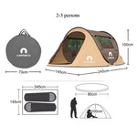 Beach tent hand throwing field camping automatic tent 2-3/3-4 people