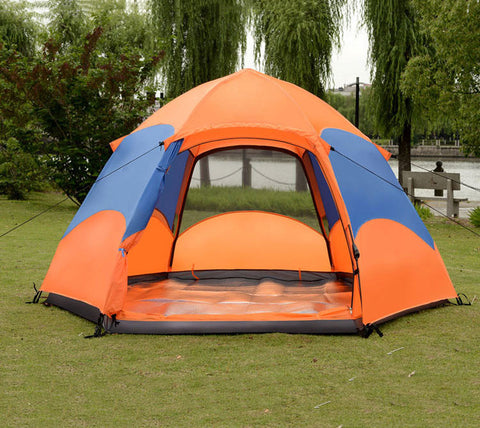 Hexagon automatic camping tent 3-4 persons / 5-8 persons / multiple persons / double deck